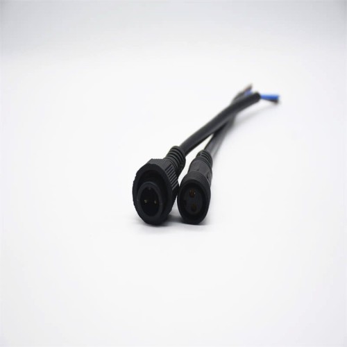 M19 2Pin Male And Female Screw Joint Connector For AC/DC IP67 Waterproof 2*1㎜² 0.2M Length Nylon Cable For LED
