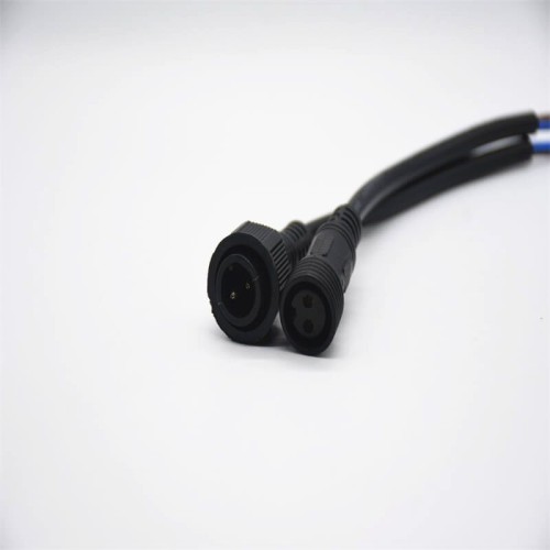 M19 2Pin Male And Female Screw Joint Connector For AC/DC IP67 Waterproof 2*1㎜² 0.2M Length Nylon Cable For LED