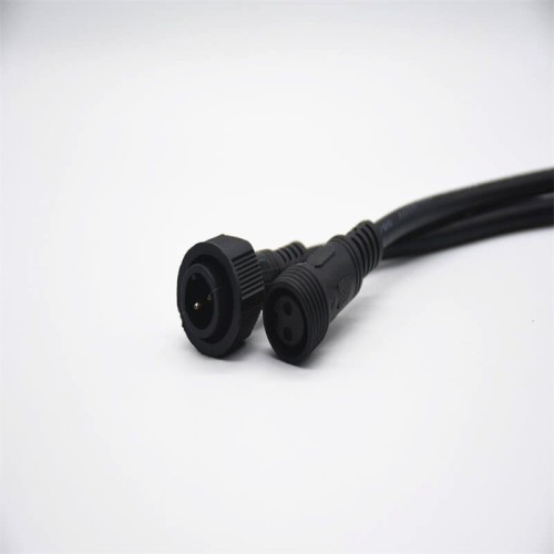 M19 2Pin Male And Female Screw Joint Connector For AC/DC IP67 Waterproof 2*1㎜² 0.2M Length Nylon Cable For LED