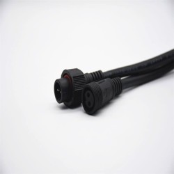 M19 Gold- Plated Copper 2Pin Male And Female Screw Joint Connector For AC/DC IP67 Nylon Waterproof 3*1㎜² 0.2M Length Cable For LED