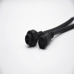 M19 Gold- Plated Copper 2Pin Male And Female Screw Joint Connector For AC/DC IP67 Nylon Waterproof 3*1㎜² 0.2M Length Cable For LED