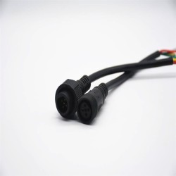 M19 PVC 5Pin Male And Female Screw Joint Connector For AC/DC IP67 Nylon Waterproof 0.2M Length 5*0.5㎜² Cable For LED