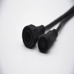 M19 PVC 7Pin Male And Female Screw Joint Connector IP67 Nylon Waterproof 0.2M Length 7*0.3㎜² Cable For LED