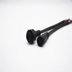 M19 PVC 9Pin Male And Female Screw Joint Connector IP67 Nylon Waterproof 0.2M Length 9*0.3㎜² Cable For LED