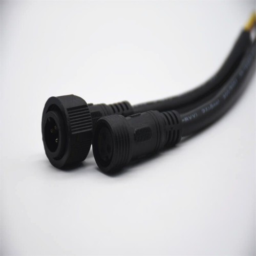 M19 PVC Gold- Plated Copper 3Pin Male And Female Screw Joint Connector For AC/DC IP67 Waterproof 0.2M Length 3*1.5㎜² Nylon Cable For LED