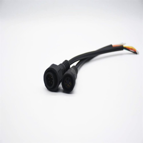 M19 PVC Gold- Plated Copper 6Pin Male And Female Screw Joint Connector For AC/DC IP67 Nylon Waterproof 0.2M Length 6*0.5㎜² Cable For LED