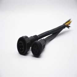 M25 Gold- Plated Copper 4Pin Male And Female Screw Joint Connector For AC/DC IP67 Waterproof 0.2M Length 4*1.5㎜² Nylon Cable For LED