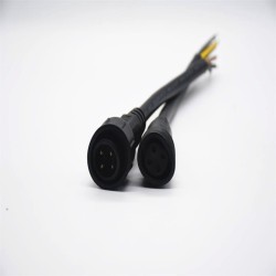 M25 Gold- Plated Copper 4Pin Male And Female Screw Joint Connector For AC/DC IP67 Waterproof 0.2M Length 4*1.5㎜² Nylon Cable For LED