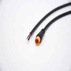M8 Yellow Rubber Core 3Pin Male And Female Connector For AC/DC IP67 Nylon Waterproof 0.2M Length 3*0.2㎜² Cable For LED
