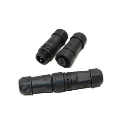 Nylon 2pin IP67 waterproof power male female m12 connector Docking Solder Type For Cable Connector for LED Strips
