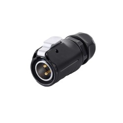 2 Pin Circle Connector Plug Socket Front Panel Mounted Flange Solder Type Cable Connector LP20 IP67