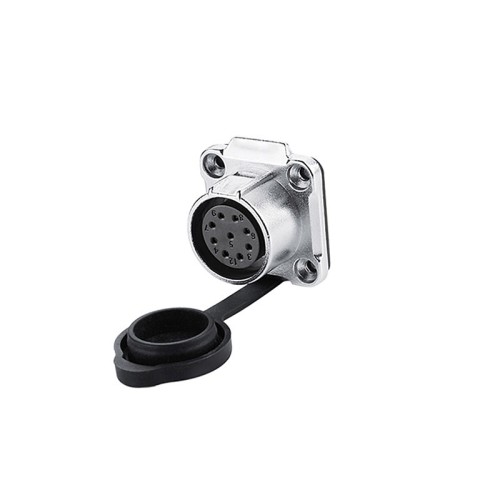 LP20 Type 9 Pin Female Socket IP67 Waterproof Connector With Dust Cover