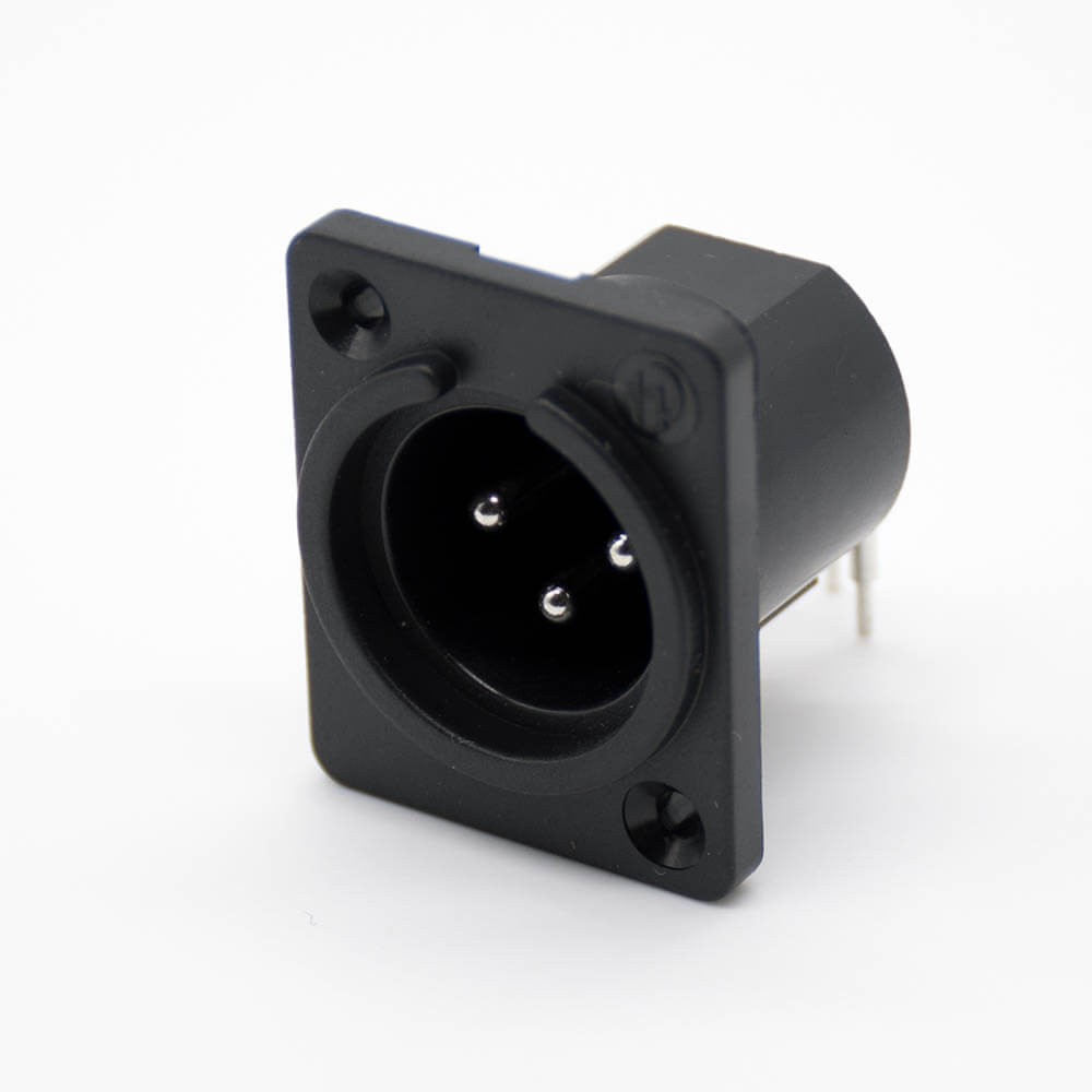 XLR Jack 3 Pole Vertical Type XLR Male 90° Audio Mixer Cannon Connector