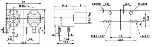 Jack PCB Mount RCA Red Color Female Socket Right Angle Connector
