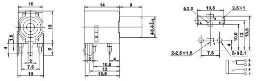 PCB Mount RCA Female Agnled Model With Red Color for AV Coaxial