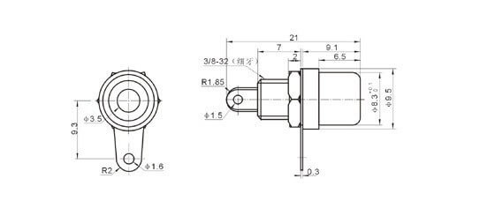 PCB Mount RCA Female Connector Straight Solder Type Nickel Plated