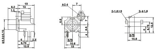 RAC Jack Connector PCB Mount CINCH Female with Red Color 90 Degree