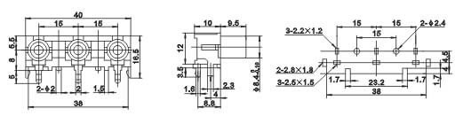 RCA Audio Connector on TV For PCB Mount Socket Right Angle Connecor
