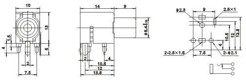 RCA Connector 90 Degree Angle For PCB Mount with Yellow ABS Female