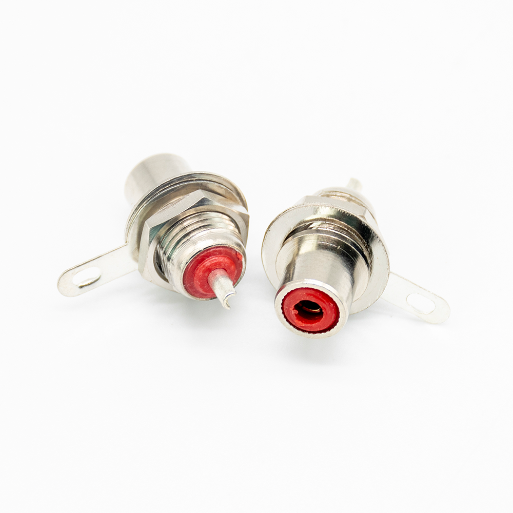 RCA Jack Connector Female Straight Push on Solder Type for Cable