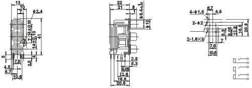 RCA Yellow Color Connector Jack for PCB Mount 90 Degree