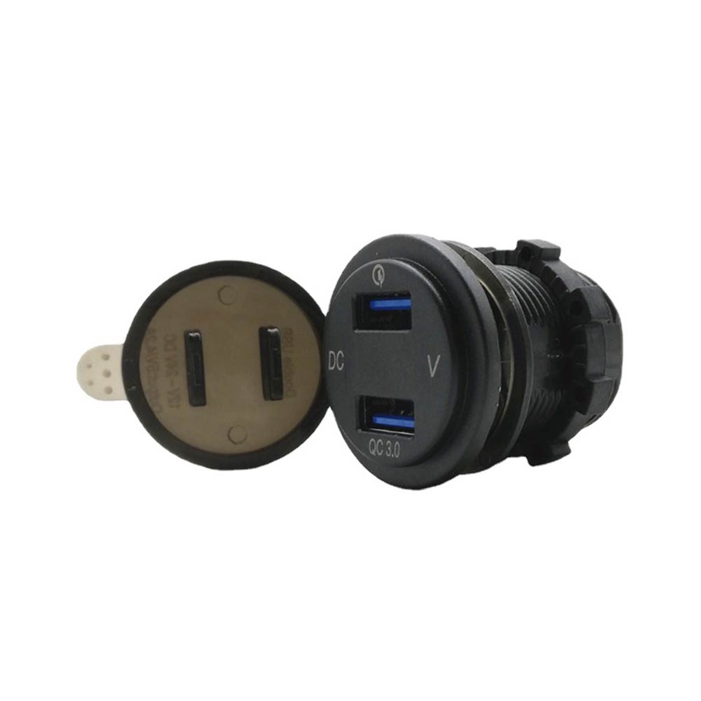 Automotive Motorcycle RV Modified Dual QC3.0 Charger with Voltage Display Dual USB In-car Phone Charger Qualcomm Quick Charge