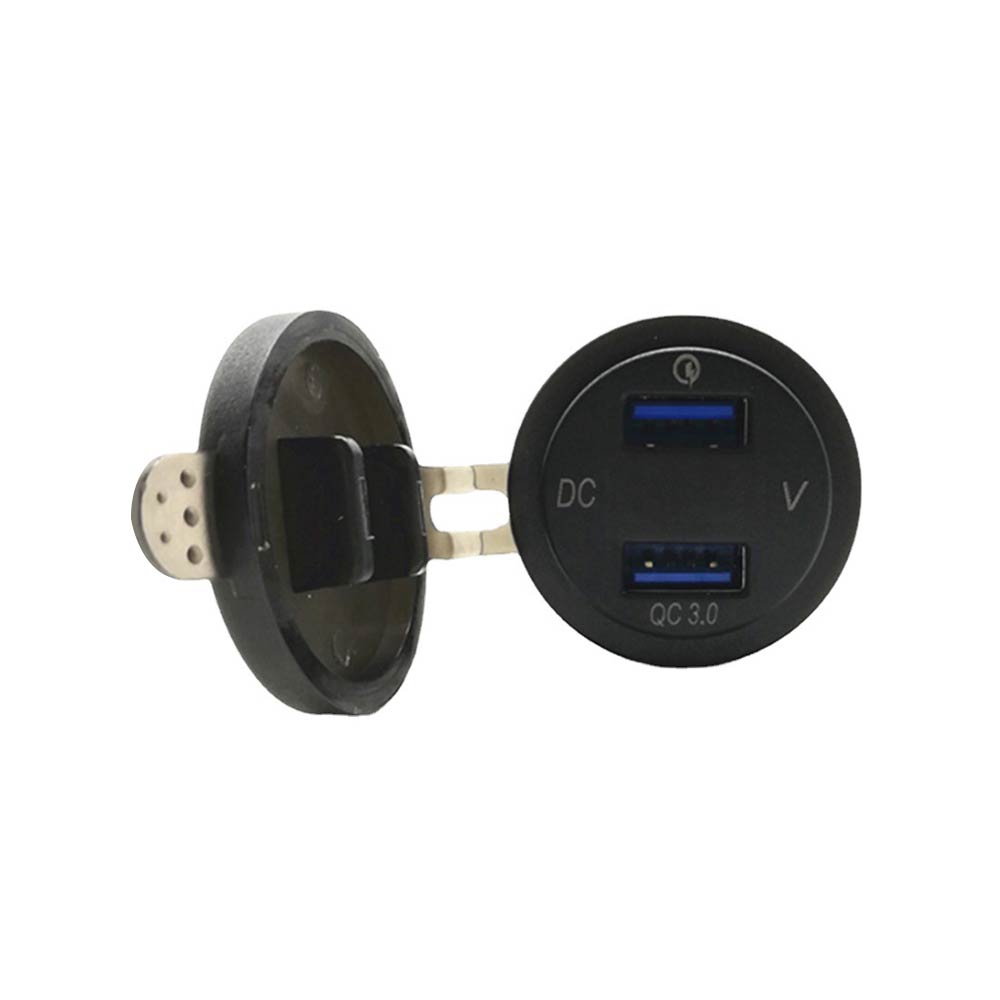 Automotive Motorcycle RV Modified Dual QC3.0 Charger with Voltage Display Dual USB In-car Phone Charger Qualcomm Quick Charge