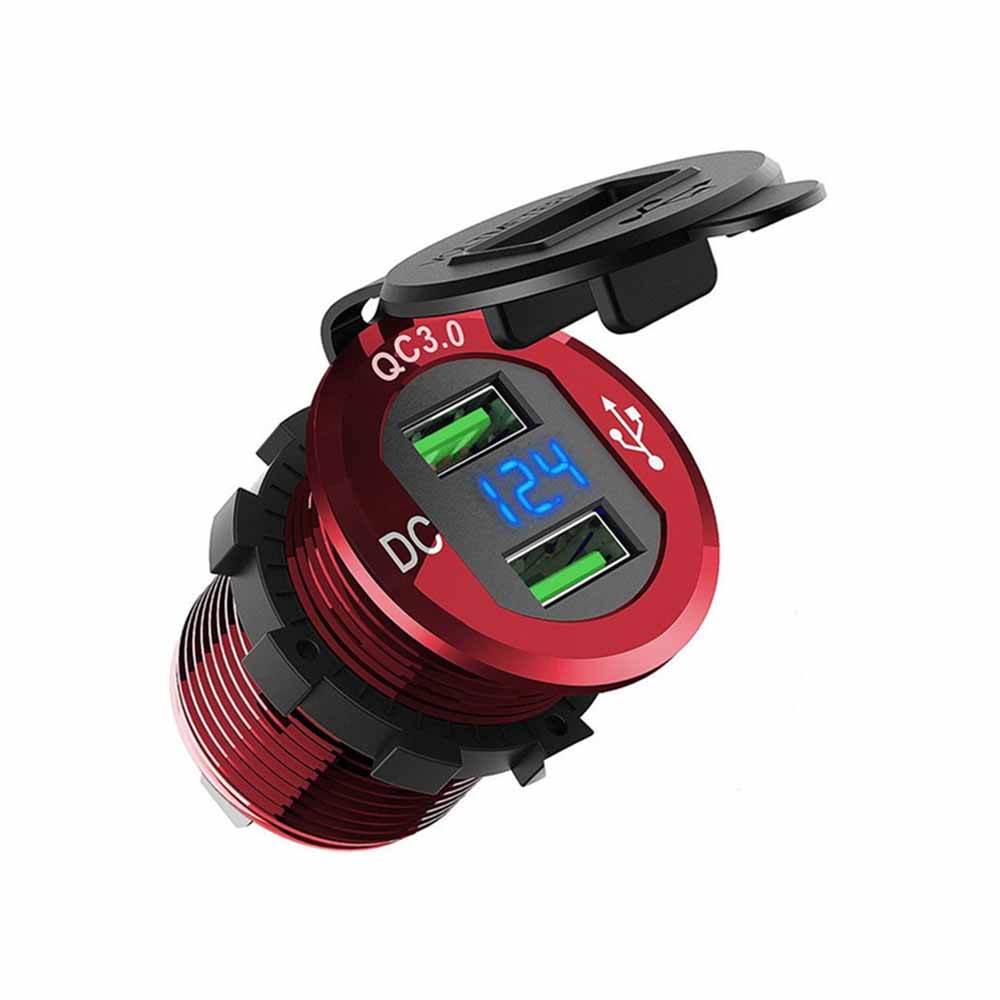Car Charger with PD QC3.0 Modified Car Charger, Equipped with Voltage Display and Switch Charger