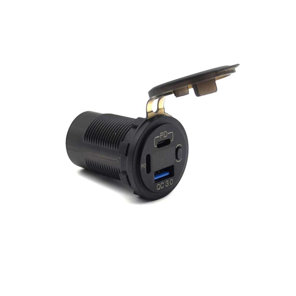 Car-mounted Phone Charger with Dual PD+QC3.0 Fast Charging Modified with Voltage Display and Switch