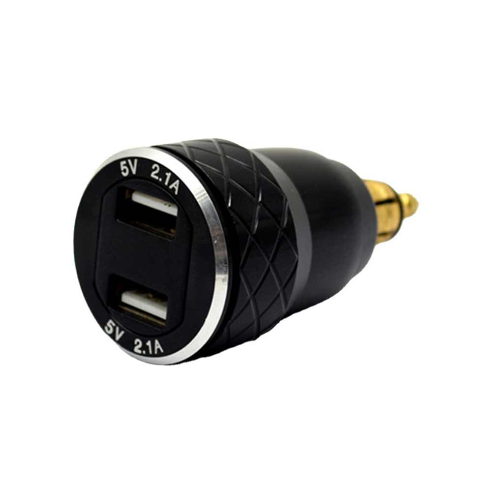 Charging Socket USB Phone Charger with Voltage Display Automotive and Motorcycle Metal 4.2A Dual USB