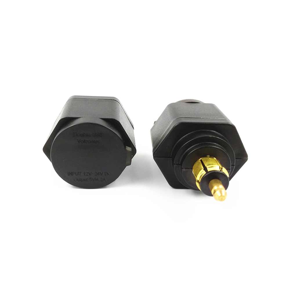 European Standard Cigarette Lighter Socket Short Design Dual USB 4.2A with Voltage Display Phone In-car Charger