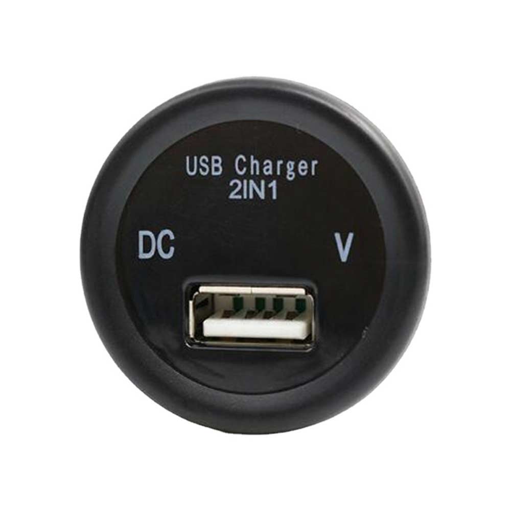 Modified Single USB + Voltage Meter 12-24V Input 5V 2.1A Charging Port with Voltage Detection CE Certified