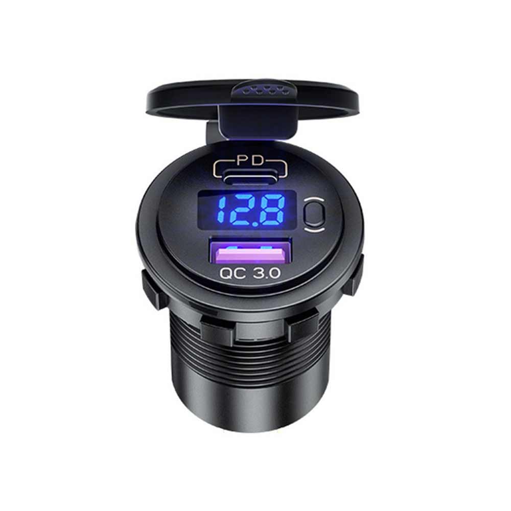 Phone Charger with PD+QC3.0 Modified Fast Charging Equipped with Voltage Display and Switch Charger
