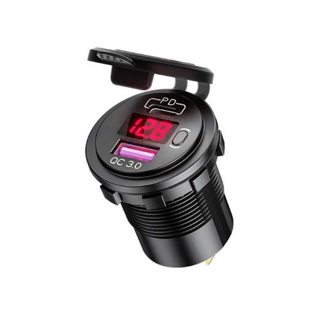 Phone Charger with PD+QC3.0 Modified Fast Charging Equipped with Voltage Display and Switch Charger