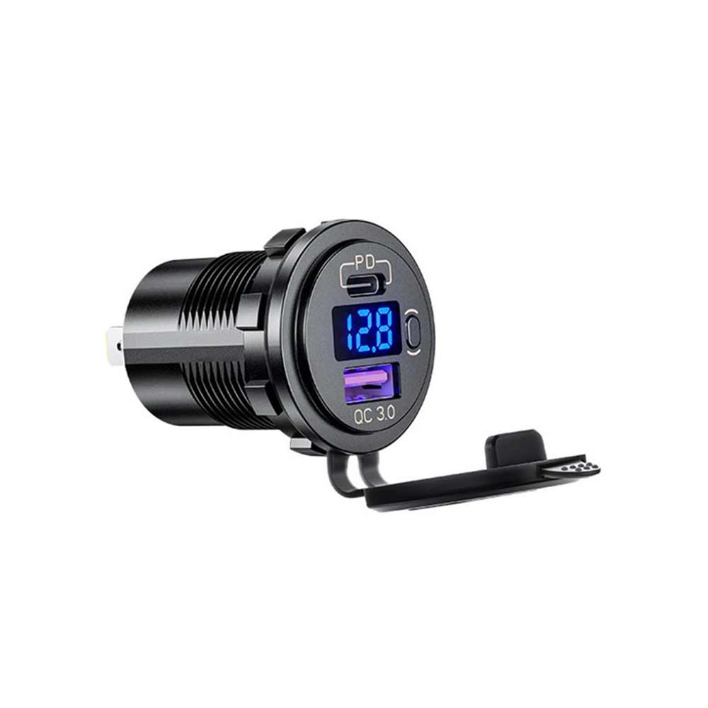 Phone Charger with PD+QC3.0 Modified Fast Charging Equipped with Voltage Display and Switch Charger