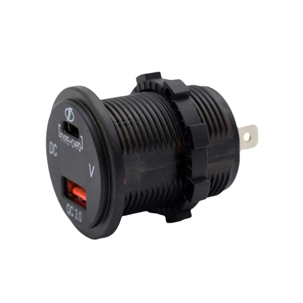 QC3.0+TYPE-C with Voltage Display 12-24V Automotive and Marine Modified Accessory QC3.0 Fast Charging Voltage Display