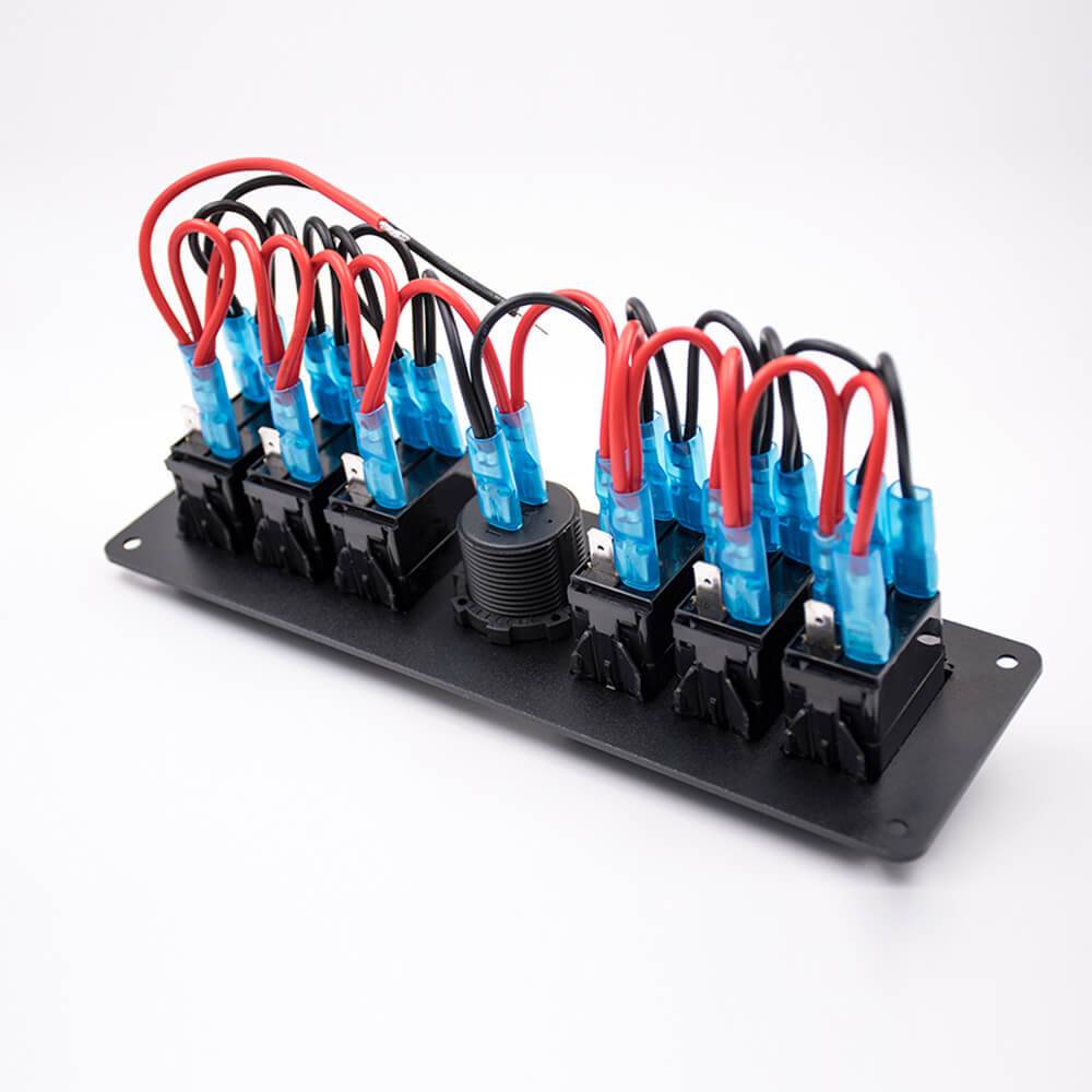 Switch Panel With Voltmeter 6-position Color Screen Car Multifunctional Combination Panel