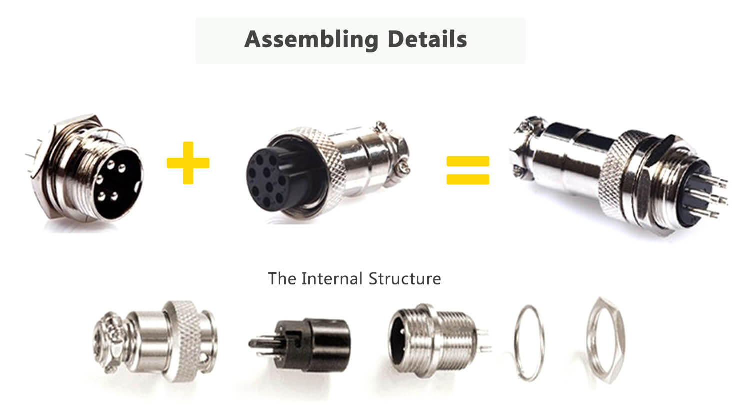 4 Pin Connector Male Female GX35 Straight Cable Metal Female Cable Plug Male Panel Receptacles