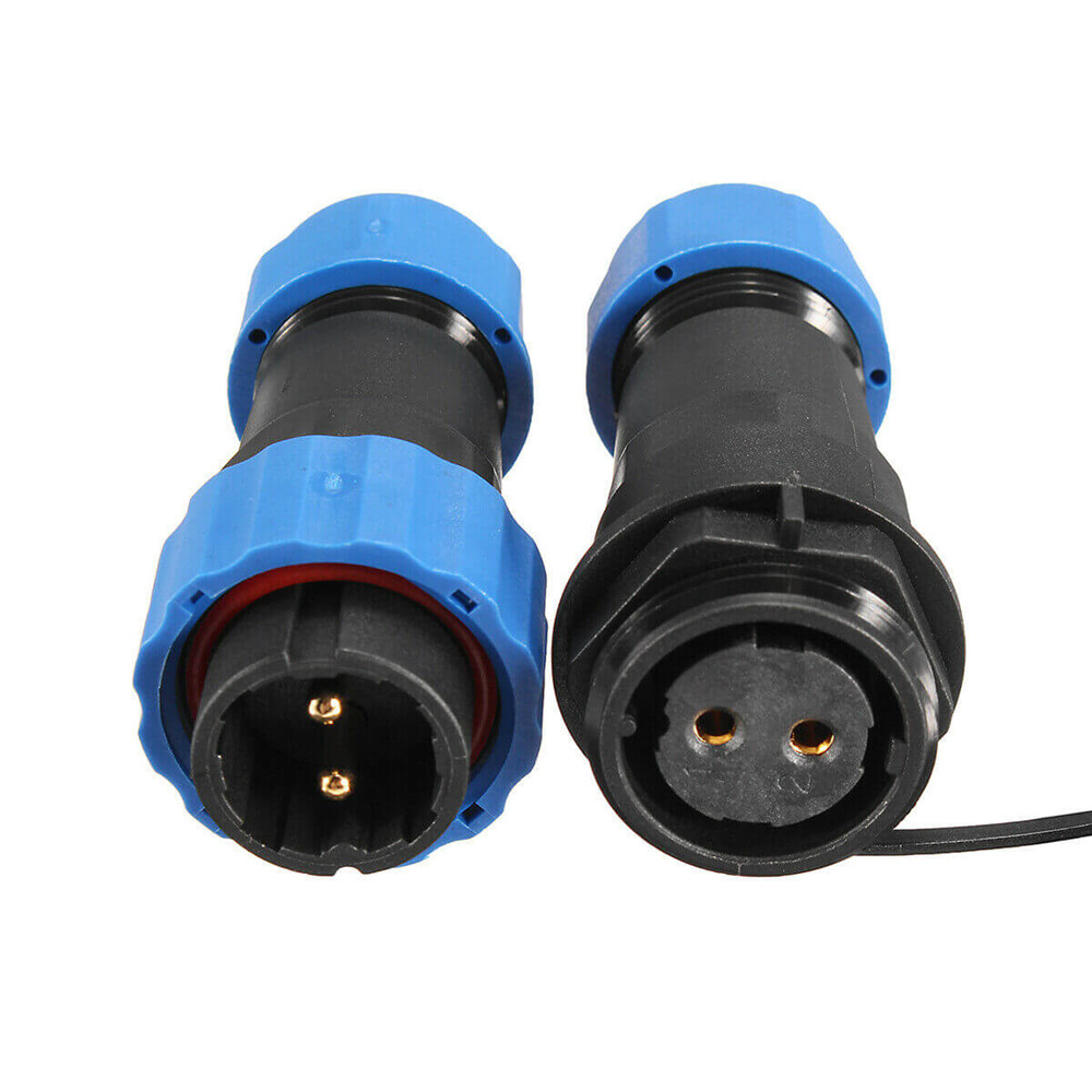 2 Pin Waterproof Connector SP17 IP68 Cable Plug Socket In-line Type