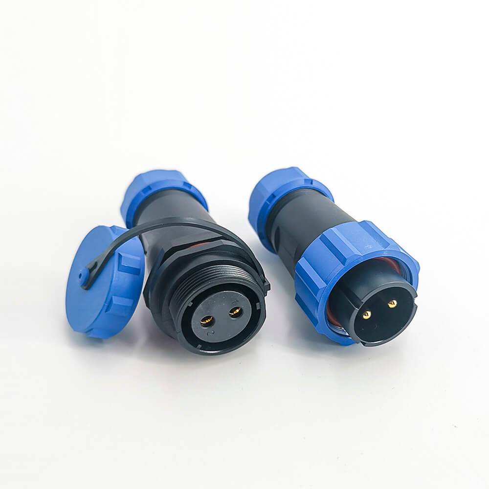 Aviation Connector SP21 Series 2 Pin Circular Male Plug & Female Socket In-Line Type SP21-2 Pins IP68 Connector