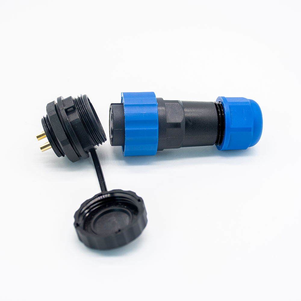 Elecje SP21 Series IP68 2 Pin Female Plug & Male Socket Rear-nut Mount Straight Waterproof Aviation Connector