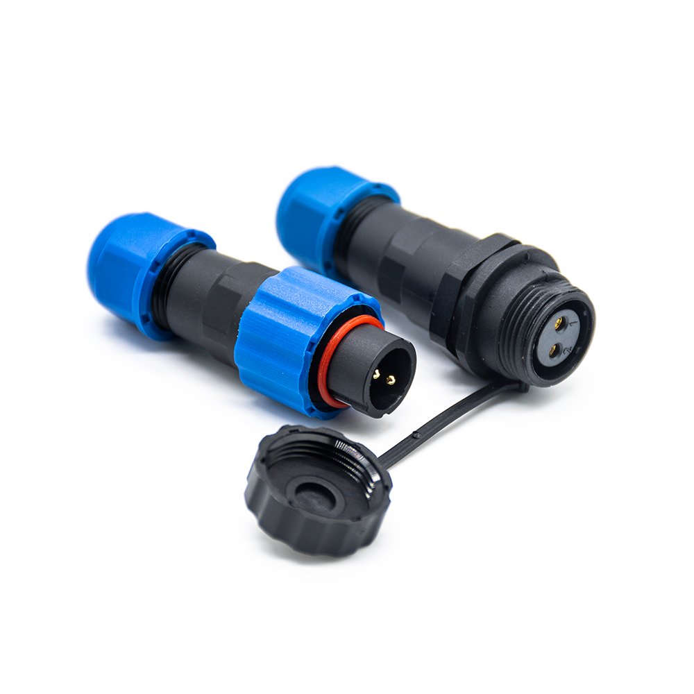 SP13 Connector 2 Pin butt Waterproof Male Plug & Female Socket one pair in line Solder Type