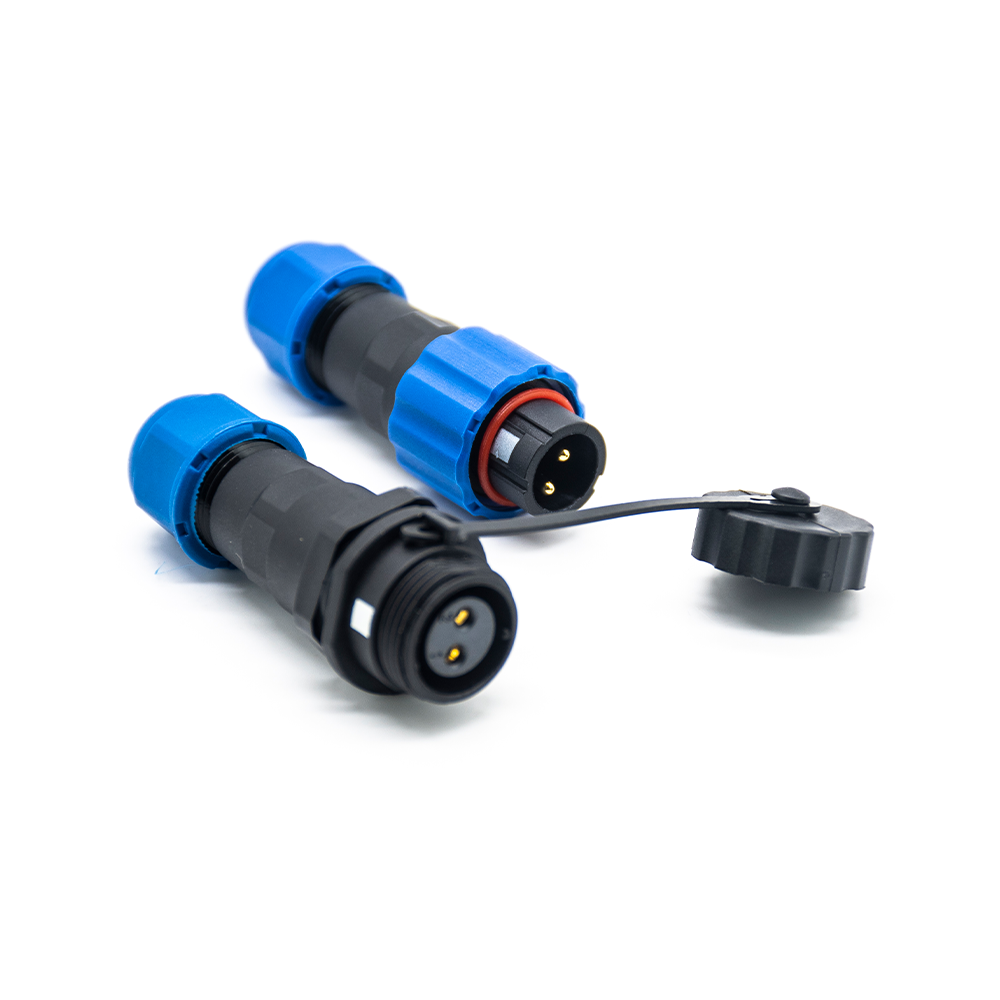 SP13 Connector 2 Pin butt Waterproof Male Plug & Female Socket one pair in line Solder Type