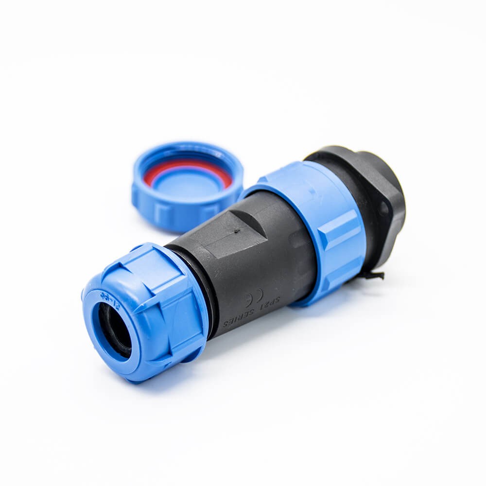 SP21 2 Pin Connector Waterproof Male Plug 2 Holes Flange Female Socket Solder Type Panel Mount