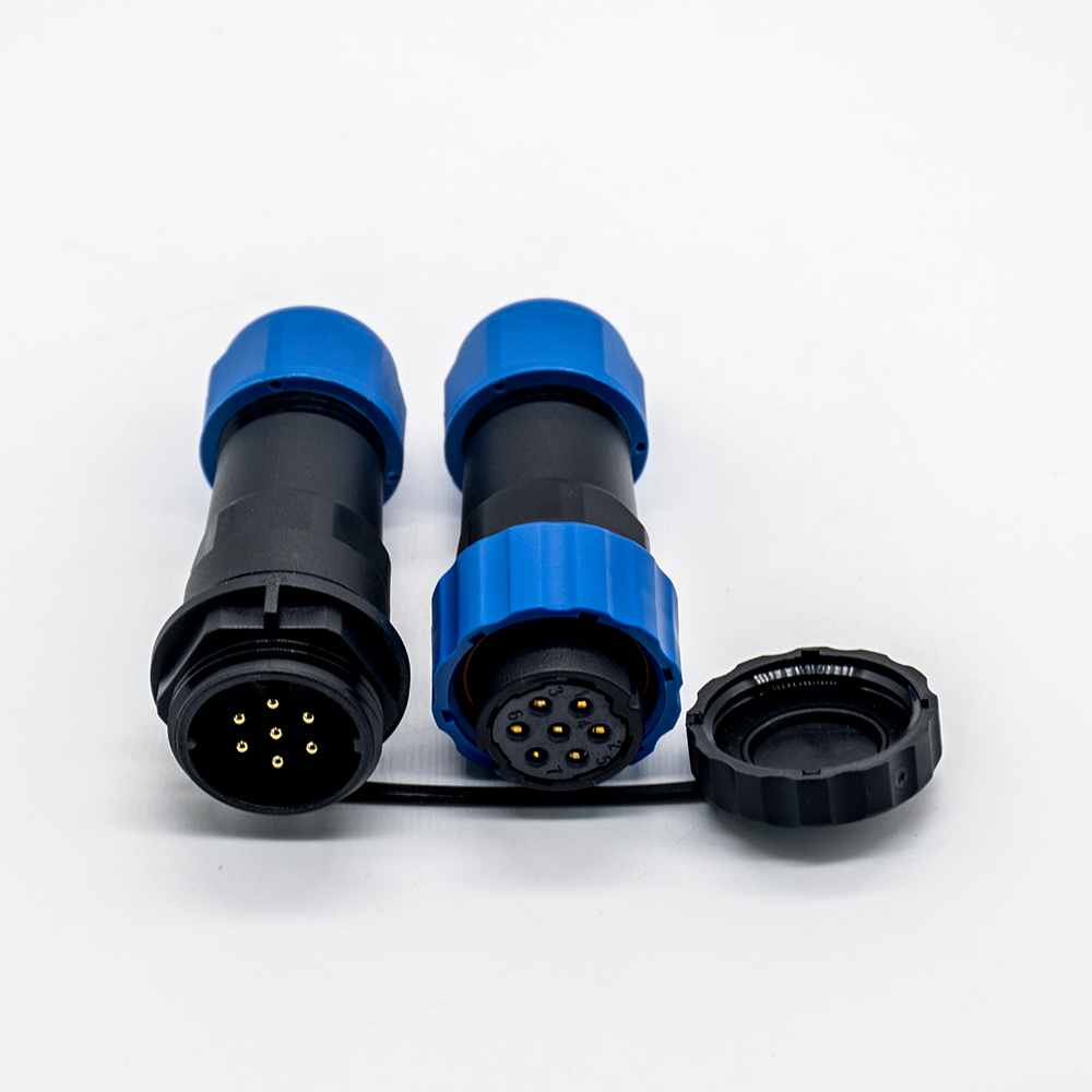 SP21 Female Connector IP68 Waterproof Connetor 7 pin In-line Female Plug & Male Socket SP21-7 Pins Connector