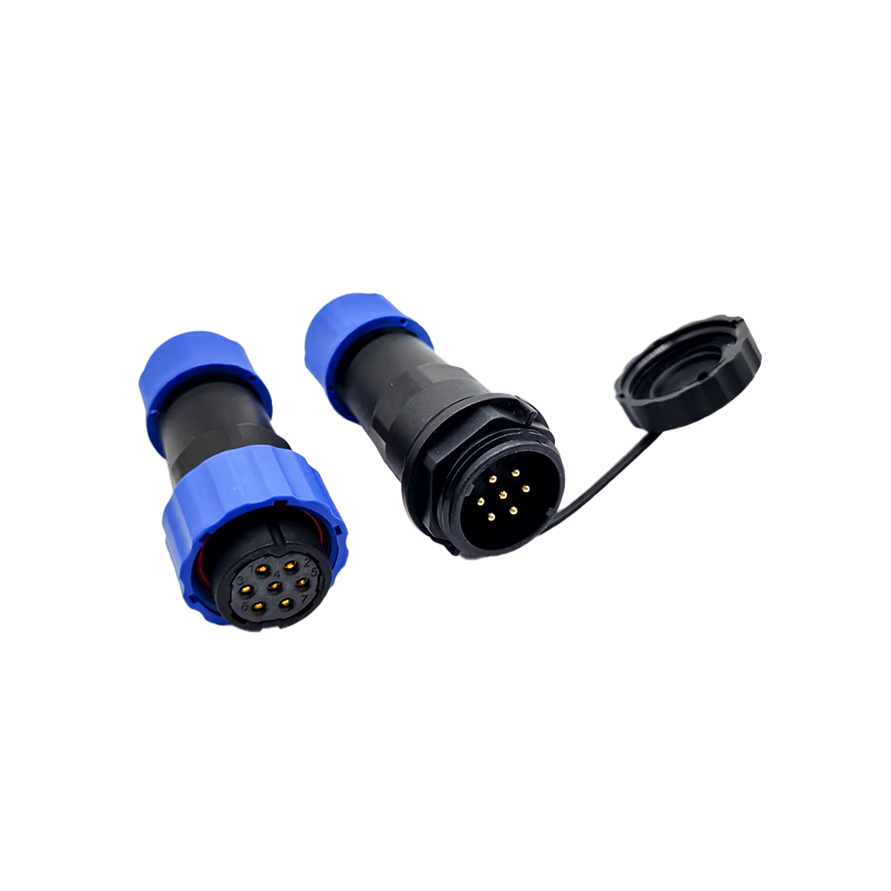 SP21 Female Connector IP68 Waterproof Connetor 7 pin In-line Female Plug & Male Socket SP21-7 Pins Connector
