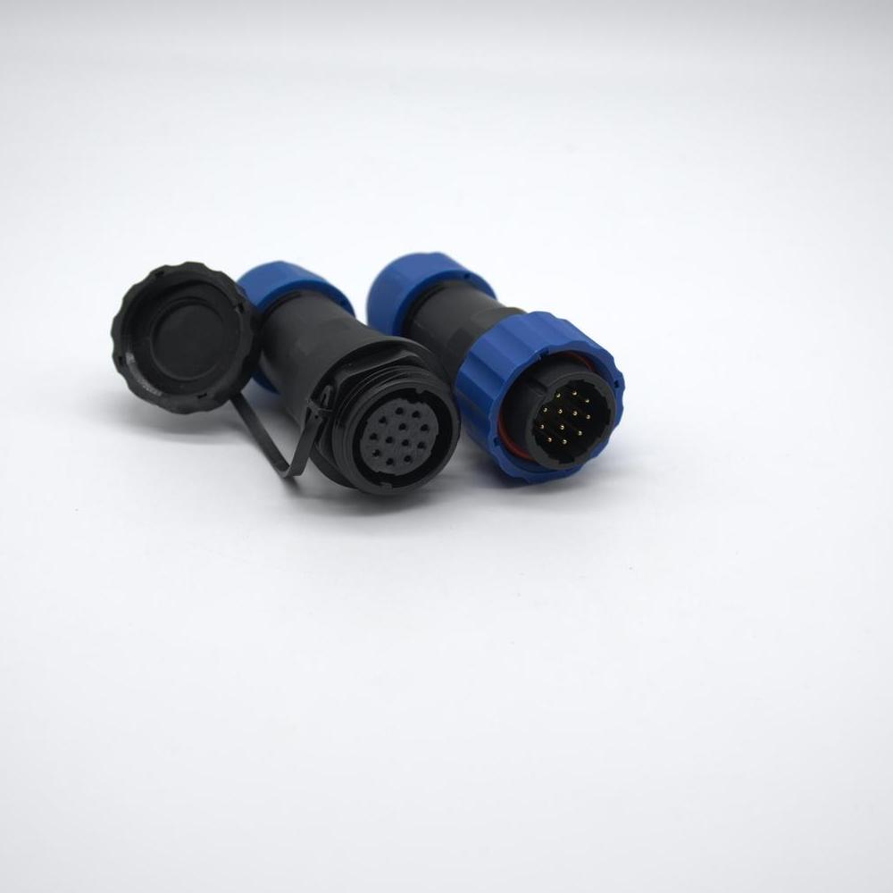 SP21 Series Connector 12 Pin Waterproof Circular Male Plug & Female Socket In-Line Type straight SP21-12 Pins Connector