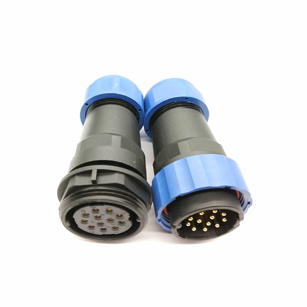 Waterproof Plug SP29 12 pin Straight Plug&Socket In-Line Type