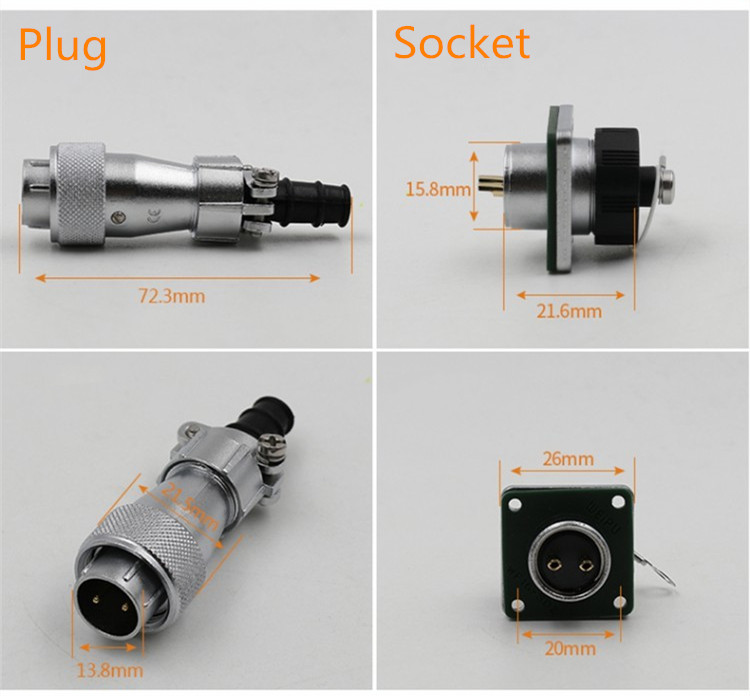 Male Plug and Female Jack Connector 7pin Straight cable square Socket TI+Z WF16 Waterproof Connector