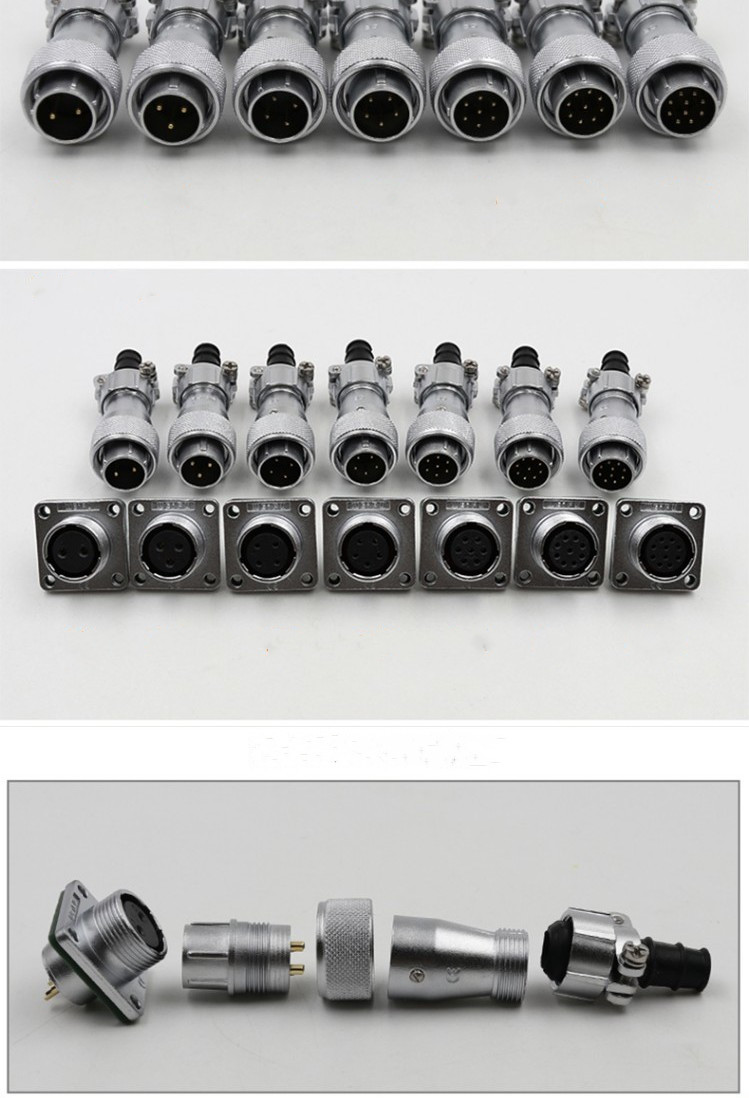 Male Plug and Female Jack Connector 7pin Straight cable square Socket TI+Z WF16 Waterproof Connector